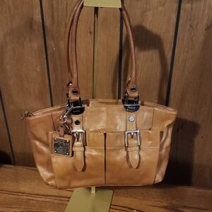 Tignanello Tan Leather Shoulder Bag